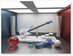EQUINOX-3D Sky-guitar 3D CAD rendering photorealism