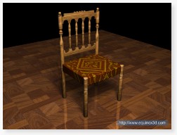 EQUINOX-3D Antique chair 3D CAD rendering photorealism