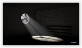 EQUINOX-3D Fan with beams of light and volume shadows.