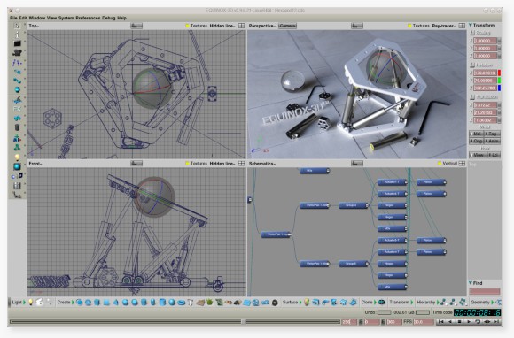 EQUINOX 3D Functional hexapod 3D model with LinMot linear actuators.